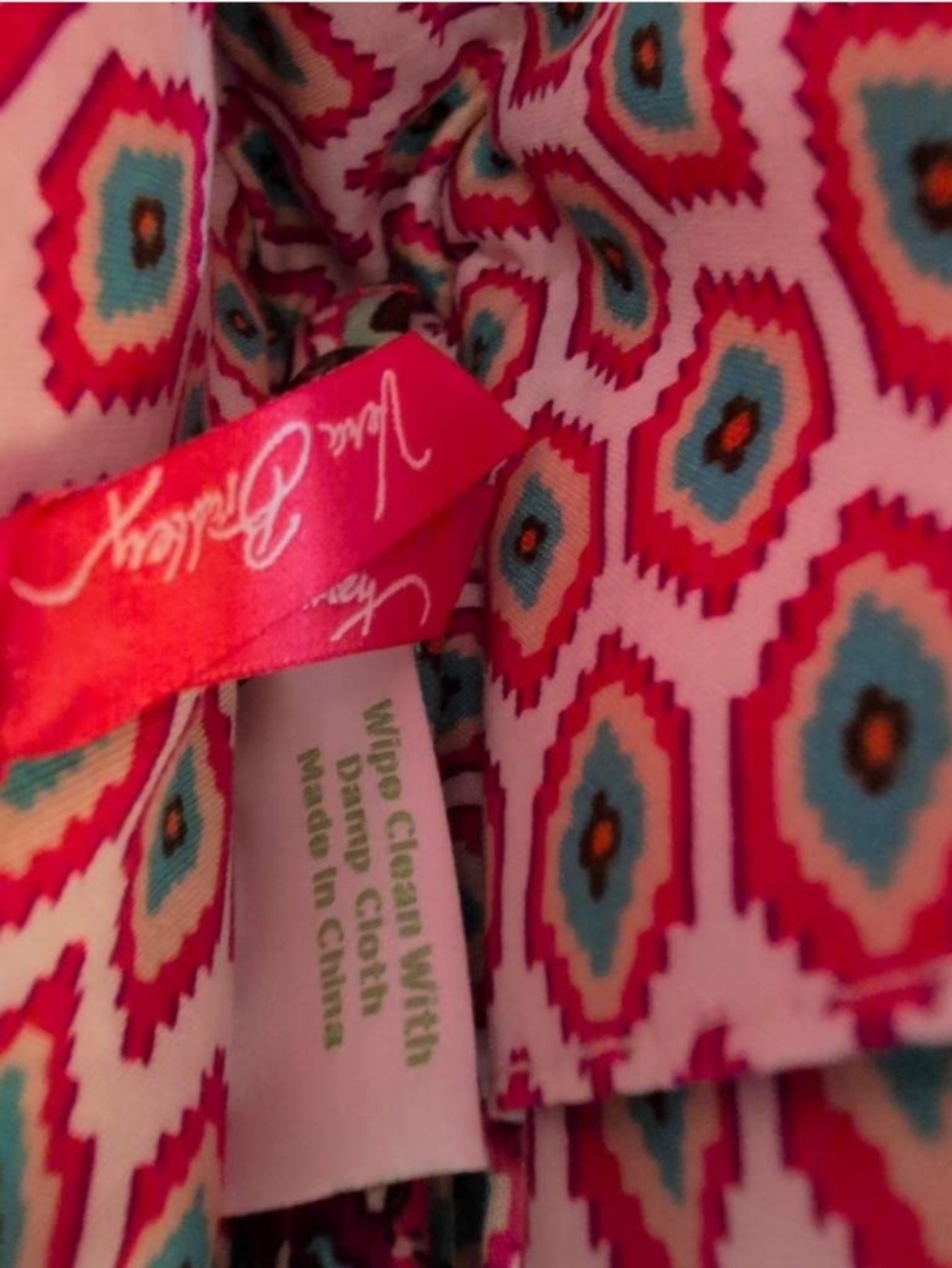 Vera Bradley Love Knot Pink Floral Paisley Tote Shoulder Bag Clutch - Picture 7 of 8